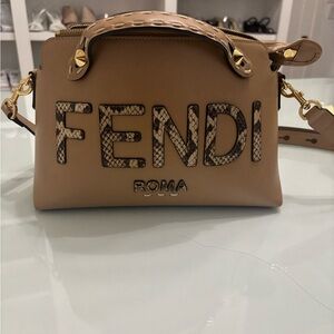 Fendi Tan Crossbody Bag with Gold Hardware